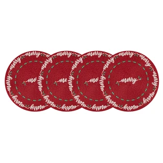 Thumbnail 3: AVANTI Avanti Merry Holly Set of 4 Round Placemats 