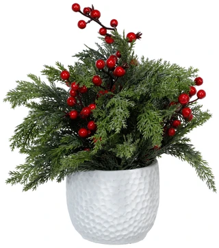 Thumbnail 1: Magical Season 12 In Real Touch Christmas Pine Arrangement in Pot 