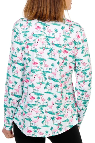 Thumbnail 2: Emerald 18 Women's Active UPF 50+ Quarter Zip  Printed Long Sleeve Top 