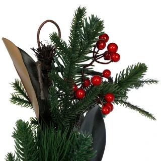 Thumbnail 3: Supreme Silk 5 Ft Magnolia Leaf Pine Christmas Garland with Berries 