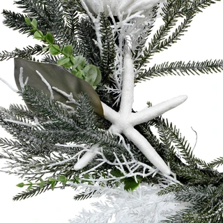 Thumbnail 2: Magical Season 20 In White Coastal Starfish Christmas Wreath 