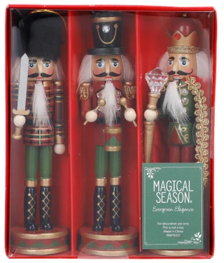 Thumbnail 2: Magical Season 3 Pc Small Christmas Nutcracker Decor Set 