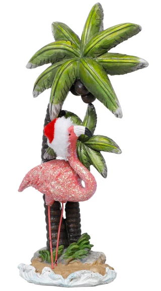 Thumbnail 1: Magical Season 10 in Coastal Christmas Flamingo with Palm Trees Decor 