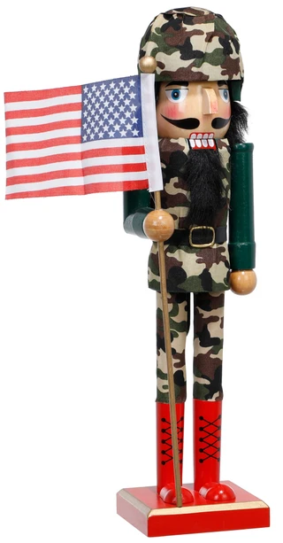 Thumbnail 1: Magical Season 14 In Christmas Soldier Nutcracker with American Flag Decor 