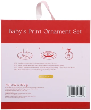 Thumbnail 2: KATE & MILO 2 Pk Baby's Print Christmas Ornament Set 