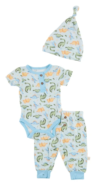 Thumbnail 1: MILKBERRY Baby Boys 3 Pc Printed Pants Set 