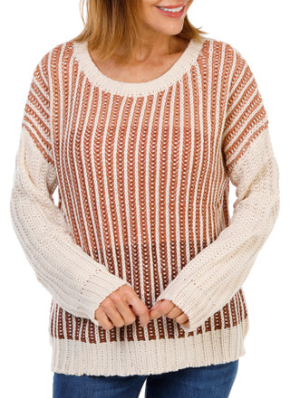 Thumbnail 1: MISS ME Women's Loose Knit Lightweight Pullover Sweater 