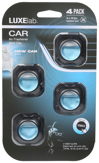 Thumbnail 1: Luxe 4 Pk New Car Scent Air Freshener Vent Clip 