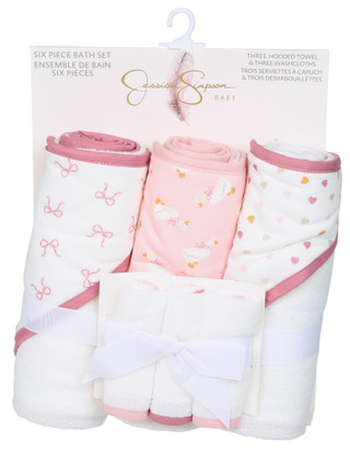 Thumbnail 1: Jessica Simpson 6 Pc Baby Girls Towels & Washcloths Set 