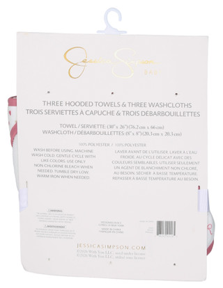 Thumbnail 2: Jessica Simpson 6 Pc Baby Girls Towels & Washcloths Set 