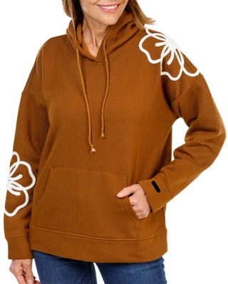 Thumbnail 1: Anneliese Women's Embroidered Applique Flower Hoodie 