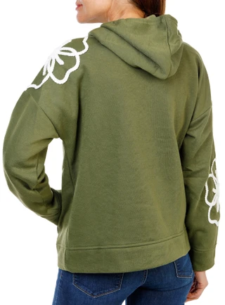 Thumbnail 2: Anneliese Women's Embroidered Applique Flower Hoodie 