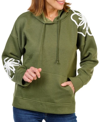Thumbnail 1: Anneliese Women's Embroidered Applique Flower Hoodie 
