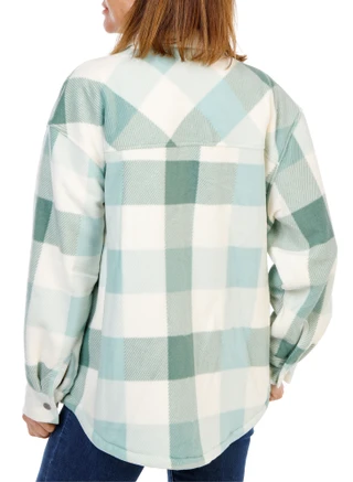 Thumbnail 2: Salt Life Women's Microfleece Sherpa 4 Pocket Snap Up Shacket 
