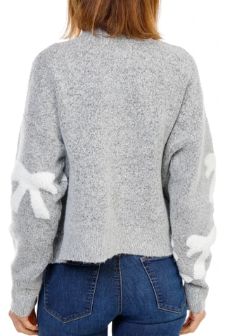 Thumbnail 2: BOBEAU Women's Button Up Cardigan with Bows 