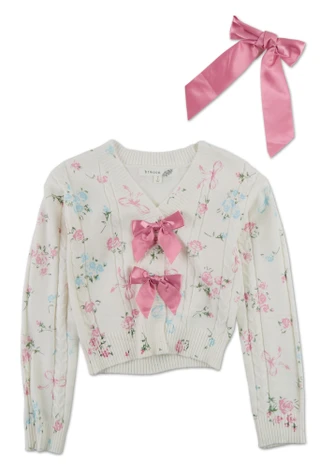 Thumbnail 1: Btween Girls 2 Pc Sweater & Hair Bow Set  