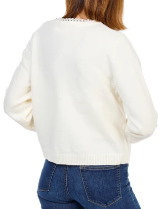 Thumbnail 2: Nanette Lepore Women's Scalloped Trim Pearl Button Cardigan  