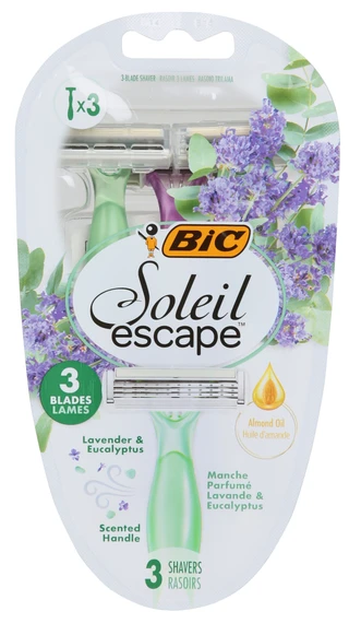 Thumbnail 1: BIC 3 Pk Soleil Escape Lavendar & Eucalyptus Scented Razors 