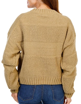Thumbnail 2: MISS ME Women's Textured Knit Pullover Sweater  