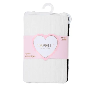 Thumbnail 1: Capelli New York Baby Girls 2 Pk Cotton Tights 