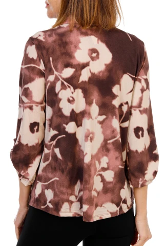 Thumbnail 2: Fair Haven Women's 3/4 Sleeve Split Neck Button Front Top 