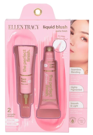 Thumbnail 1: Ellen Tracy 2 Pk 0.53 oz Matte Finish Liquid Blush Set 