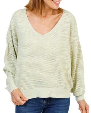 Thumbnail 1: Dear John Women's Waffle Knit V-Neck Sweater  