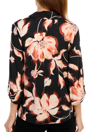 Thumbnail 2: Fair Haven Women's 3/4 Sleeve Button Front Split Neck Top 