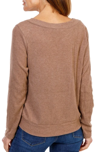 Thumbnail 2: Parallel Skies Women's Ribbed V-Neck Super Soft Pullover Sweater 