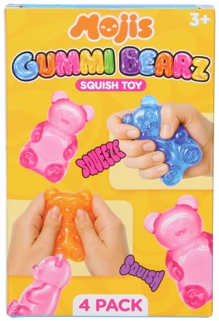 Thumbnail 2: Mojis 4 Pk Gummi Bearz Squish Toys 