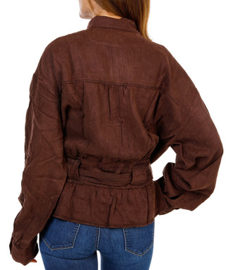 Thumbnail 2: DEAR JOHN DENIM Women's Drop Shoulder Zip Up 2 Pocket Belted Jacket 