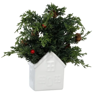 Thumbnail 1: Magical Season 13 In Christmas Tree with Ceramic House Pot 