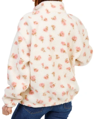 Thumbnail 2: Lands End Women's Cozy 1/4 Snap Neck Sherpa Top 
