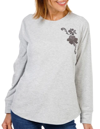 Thumbnail 1: Brias Women's Long Sleeve Embroidered Raglan Top 