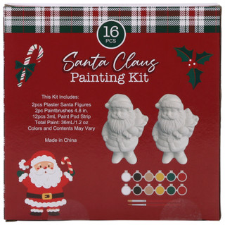 Thumbnail 2: Deejay Home Designs 16 Pc Santa Claus Figurine Painting Kit 