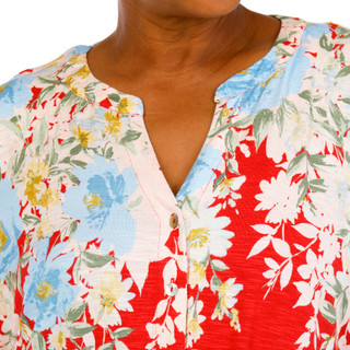 Thumbnail 2: Status by Chenault Plus Short Sleeve Tie Front Top 