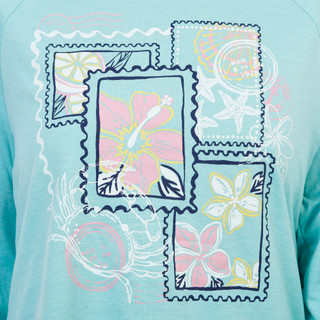 Thumbnail 2: REEL LEGENDS Junior's Long Sleeve Tropical Passport Terry Tee 