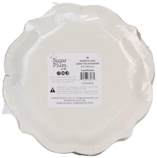 Thumbnail 2: Sugar Plum Party 16 Pk 8 In Christmas Vintage Santa Paper Party Plates  