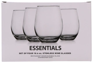 Thumbnail 2: ESSENTIALS 4 Pk Stemless Wine Glasses Set 