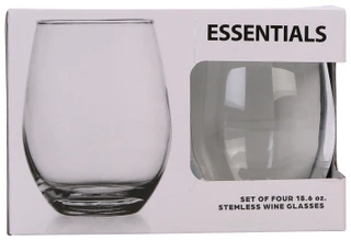 Thumbnail 1: ESSENTIALS 4 Pk Stemless Wine Glasses Set 