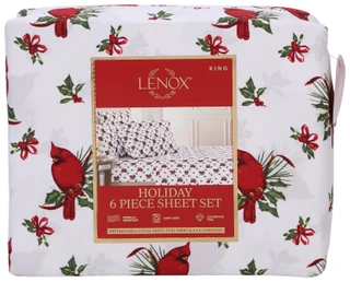 Thumbnail 1: Lenox Winter Greetings Cardinal Holiday Sheet Set - 6 Piece 