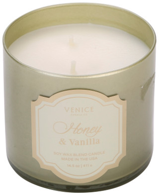 Thumbnail 1: Venice Candles Co. 14.5 oz Honey & Vanilla Scented Candle  