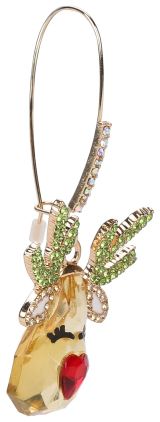 Thumbnail 2: Betsey Johnson Women's Crystal Christmas Reindeer Drop Earrings 