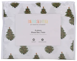 Thumbnail 1: Martha Stewart Sugarplum Trees Holiday Sheet Set 