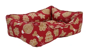 Thumbnail 1: HOUND HOME 21x18x7 Christmas Ginger Bread Cuddler Pet Bed  