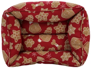 Thumbnail 3: HOUND HOME 21x18x7 Christmas Ginger Bread Cuddler Pet Bed  