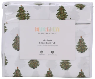 Thumbnail 1: Martha Stewart Full 6 Pc Sugarplum Christmas Tree Sheet Set 