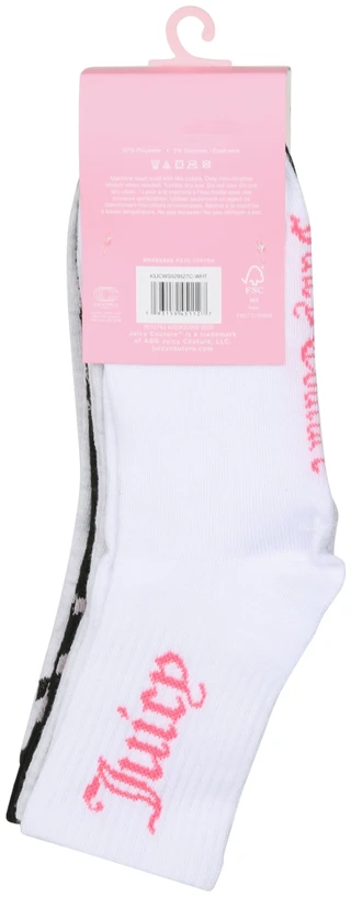Thumbnail 2: Juicy Couture Women's 6 Pk Heart Shortie Crew Socks 