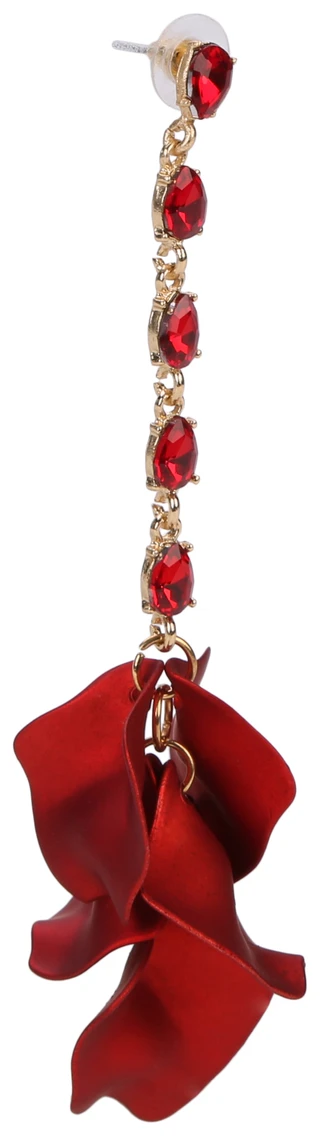 Thumbnail 2: Nicole Miller Women's Red Rose Petal Drop Earrings 