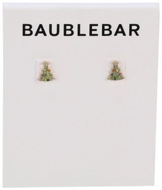 Thumbnail 1: Baublebar Women's Very Merry Christmas Tree Earrings 